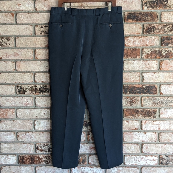 🔵 Navy Blue Pleated Trousers Dress Pants Men's 36 - Picture 4 of 8